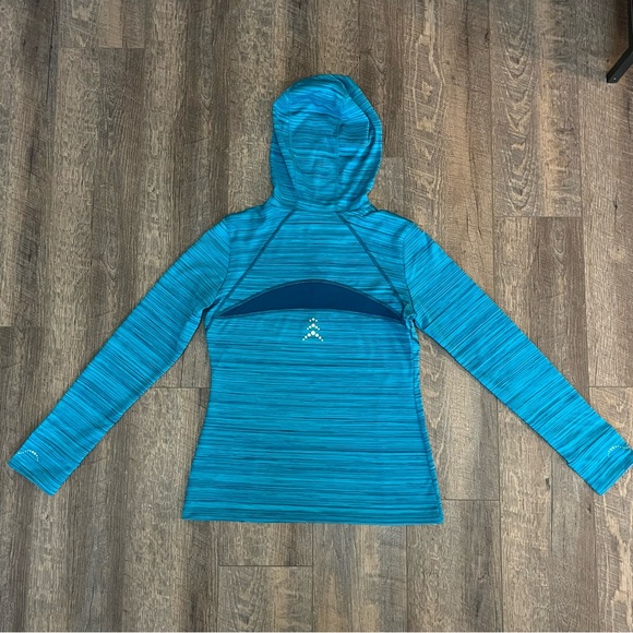 REI Women’s 1/4 Zip Hooded Pullover Turquoise Blue Size S - Picture 2 of 8